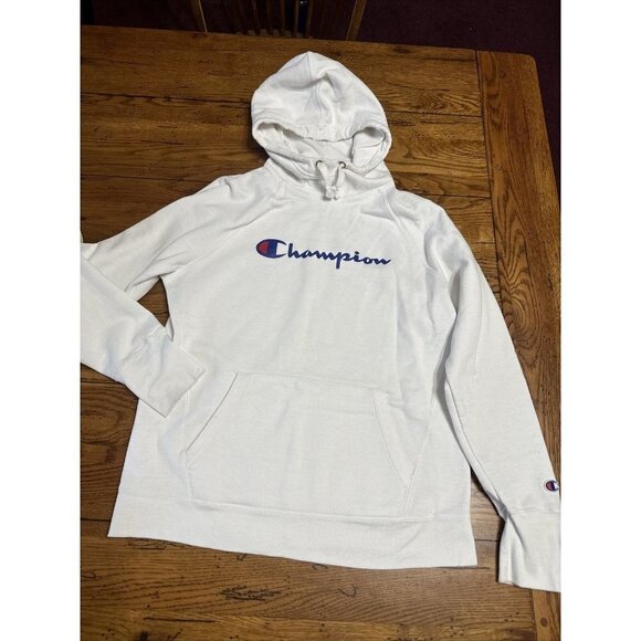 champion A48 Hoodie Men's Sweatshirt Script Logo Medium  Pullover Kanga Pocket - Picture 2 of 7